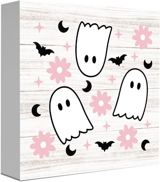 Halloween Ghost Sign Cute Halloween Decoration Indoor Home Office Decor