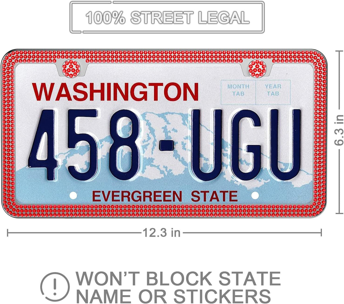 2 Pack License Plate Frame Include 1 Silicone License Plate Frame and 1 Crystal License Plate Cover with Rhinestone Crystal Diamond Screw Set Car Bling License Plate Frames (Pink + White)