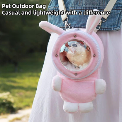 Sugar Glider Bonding Pouch Bonding Pouch Carry for Rat Syrian Hamster Hedgehog Small Pocket Pets, Gerbil Travel Bag Cute Bunny-Shaped Outing Bag with Large Transparent Window (Pink,Small)