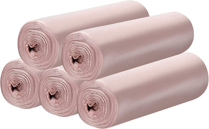 5 Rolls Small Trash Garbage Bags, 4 Gallon 100 Counts (Pink)