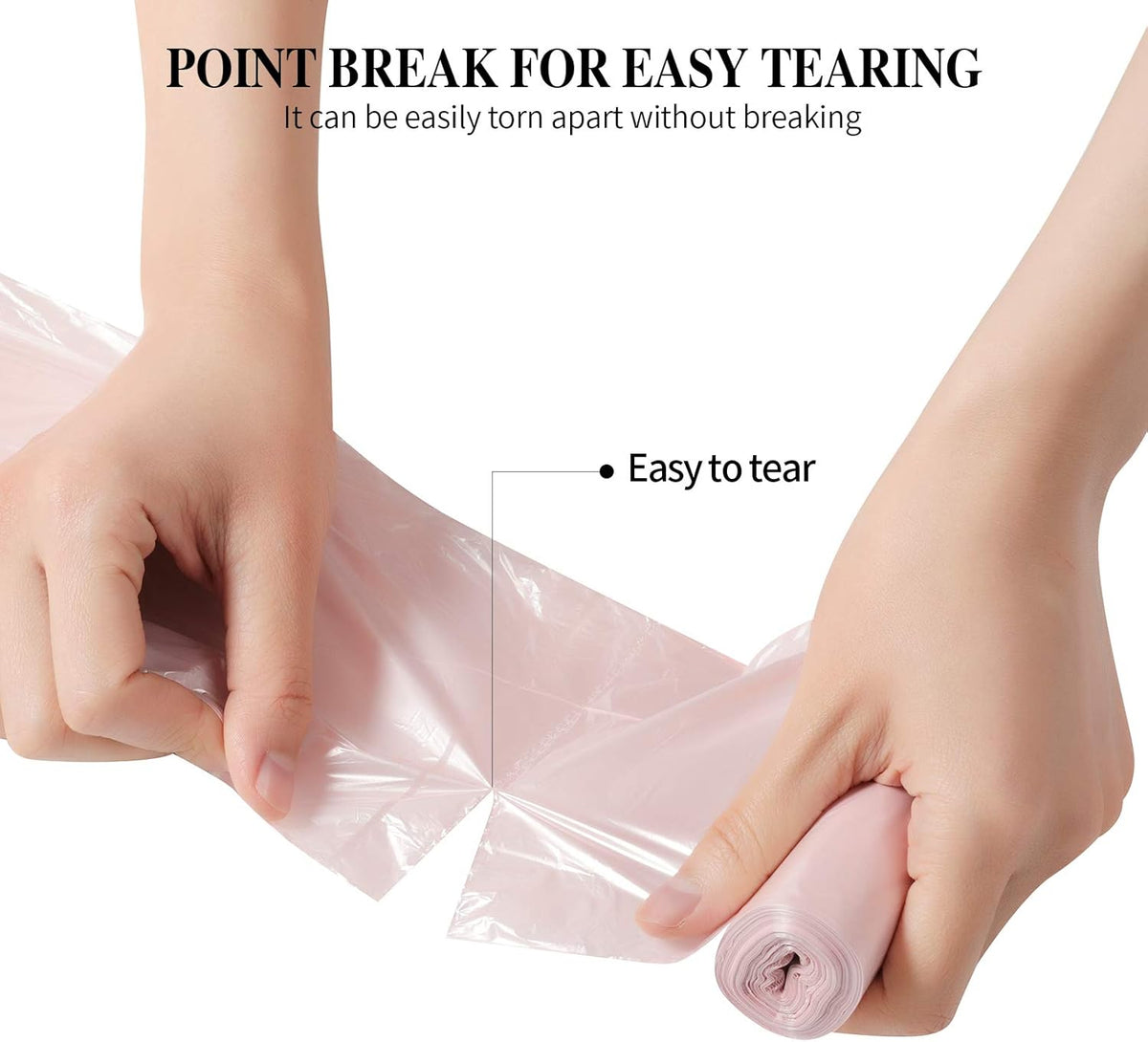 5 Rolls Small Trash Garbage Bags, 4 Gallon 100 Counts (Pink)