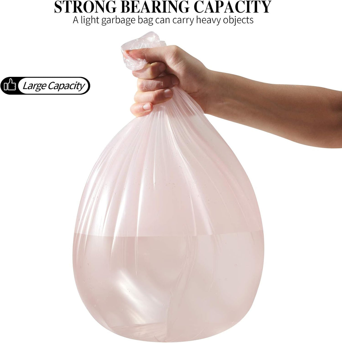 5 Rolls Small Trash Garbage Bags, 4 Gallon 100 Counts (Pink)
