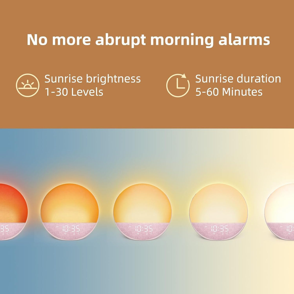Sunrise Alarm Clock White Noise Machine: Natural Wake Up Light