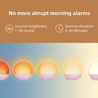 Sunrise Alarm Clock White Noise Machine: Natural Wake Up Light