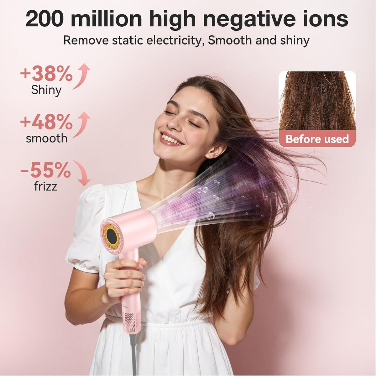 Hair Dryer, 160000 RPM High-Speed Ionic Blow Dryer