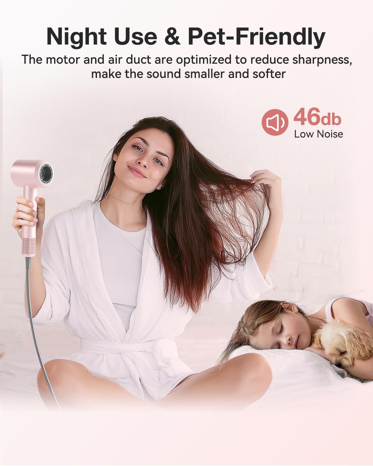 Hair Dryer, 160000 RPM High-Speed Ionic Blow Dryer