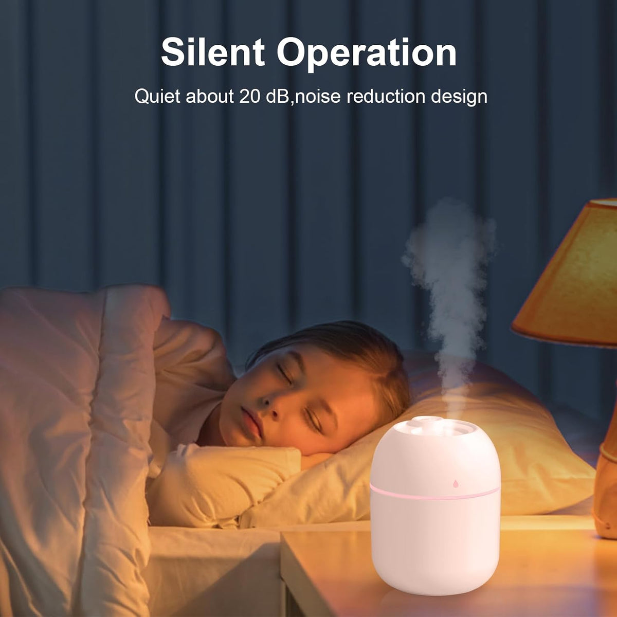 Portable Small Humidifier, USB Personal Desktop Humidifier for Car, Office Room, Bedroom, Auto Shut-Off, 2 Mist Modes, Super Quiet, 220ml, Pink