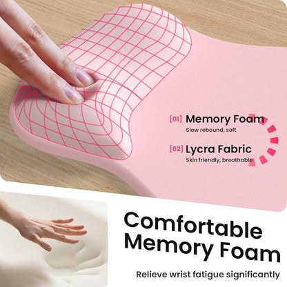 AKIT Ergonomic Mouse Pad and Keyboard Wrist Rest Set,Memory Foam,Pink