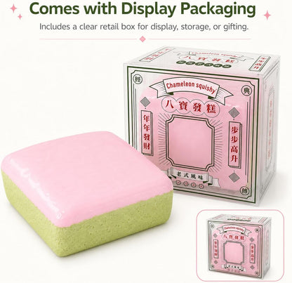 Jumbo Slow Rising Squishy Cube, Big PU Foam Squeeze Toy Pink Green Cube