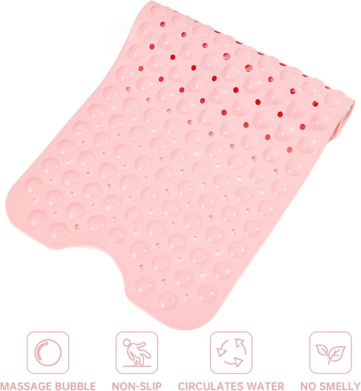 Bathtub Mats for Shower Tub Non-Slip Bath Mat 39 x 16 Inch Extra Long Shower Mat, Bath Tub Mat for Bathroom with Machine Washable, BPA Free for Kids (Opaque Pink)