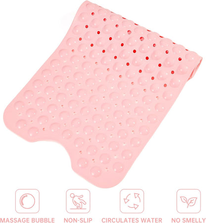 Bathtub Mats for Shower Tub Non-Slip Bath Mat 39 x 16 Inch Extra Long Shower Mat, Bath Tub Mat for Bathroom with Machine Washable, BPA Free for Kids (Opaque Pink)