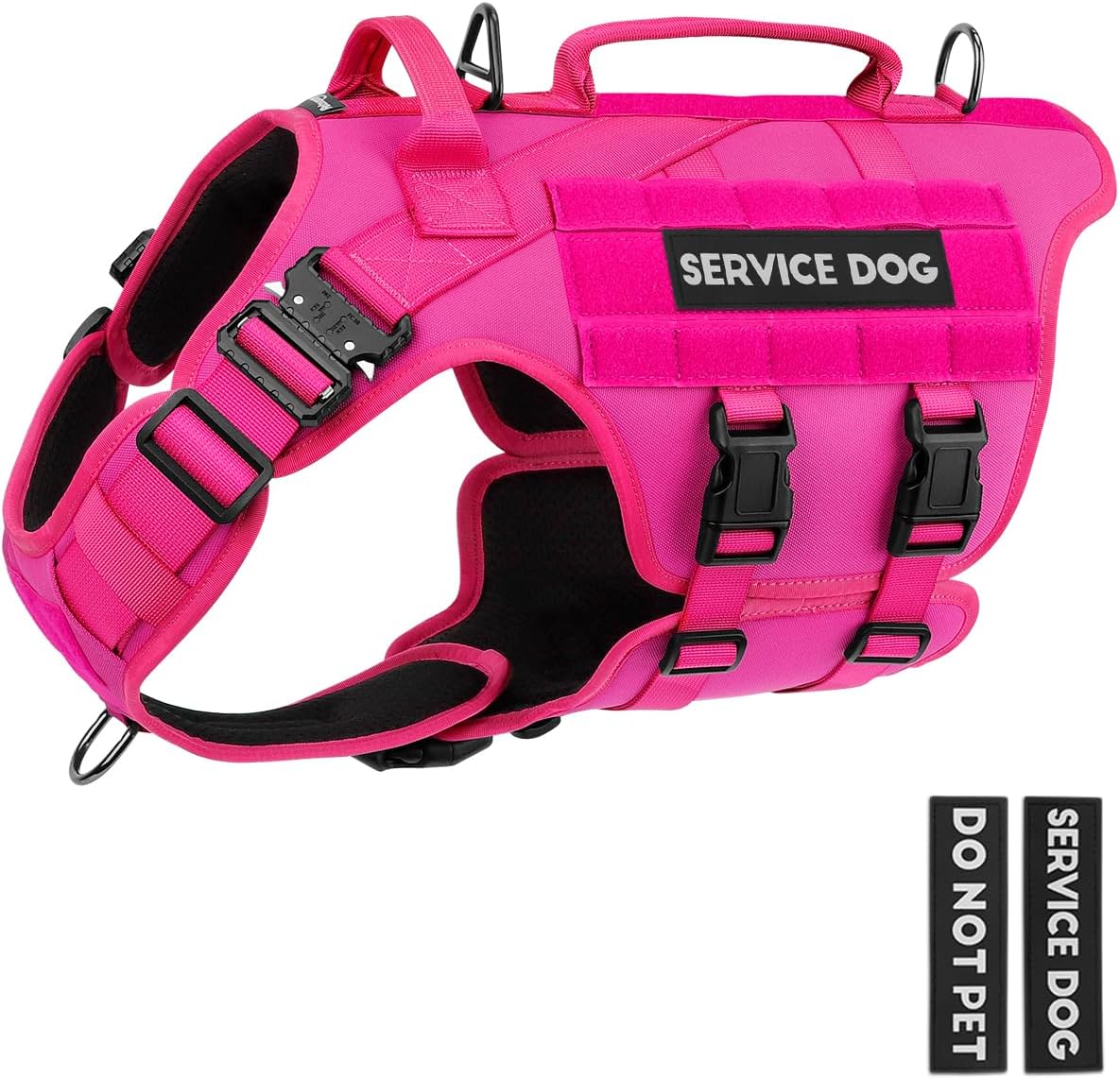 Tactical Dog Harness Service Vest for Large Dogs L Pink