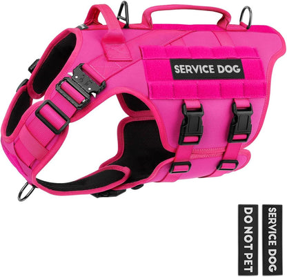 Tactical Dog Harness Service Vest for Large Dogs L Pink
