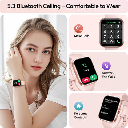 Smart Watches for Women Men, 1.85" Smart Watch Compatible iPhone/Samsung/Android (Answer/Make), Fitness Tracker with Heart Rate/Sleep Monitor, Smartwatch 3ATM Waterproof 120+ Sport Modes, Step Counter