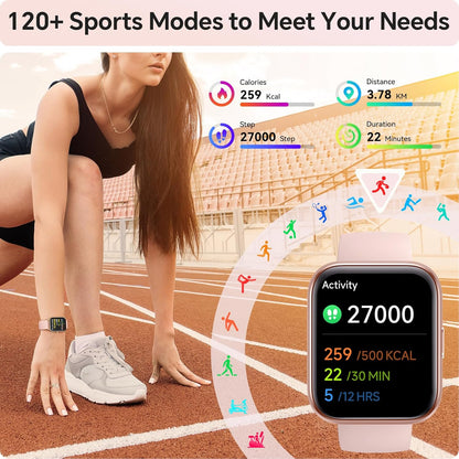 Smart Watches for Women Men, 1.85" Smart Watch Compatible iPhone/Samsung/Android (Answer/Make), Fitness Tracker with Heart Rate/Sleep Monitor, Smartwatch 3ATM Waterproof 120+ Sport Modes, Step Counter