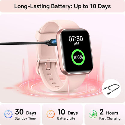Smart Watches for Women Men, 1.85" Smart Watch Compatible iPhone/Samsung/Android (Answer/Make), Fitness Tracker with Heart Rate/Sleep Monitor, Smartwatch 3ATM Waterproof 120+ Sport Modes, Step Counter