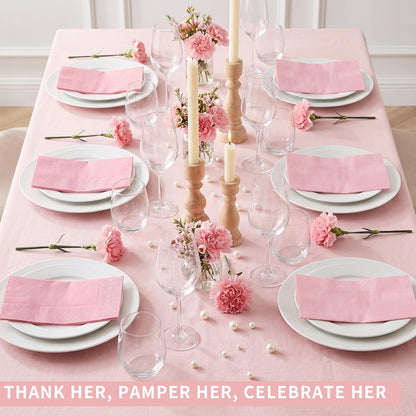 NatNarr 60 Pcs Pink Napkins, Disposable Hand Towels for Bathroom Light Pink Guest Dinner Napkin for Girls Birthday, Wedding, Baby Shower, Bathroom