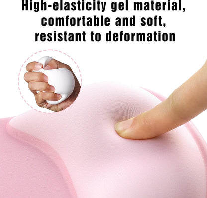 Ergonomic Mouse Pad with Wrist Rest - Gel Wrist Support Mousepad with Non-Slip PU Base for Computer, Laptop, Office & Home