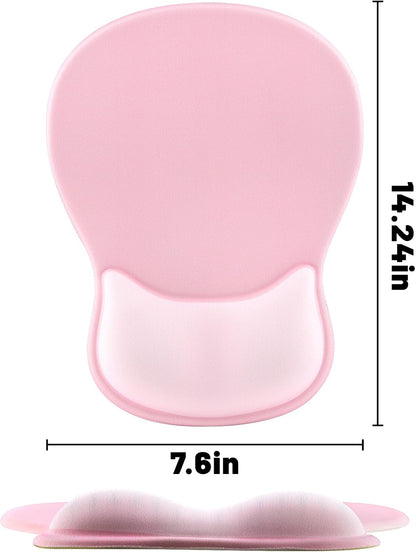 Ergonomic Mouse Pad with Wrist Rest - Gel Wrist Support Mousepad with Non-Slip PU Base for Computer, Laptop, Office & Home