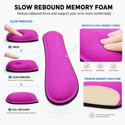 Keyboard Wrist Rest and Mouse Wrist Rest Set - Ergonomic Memory Foam Wrist Cushion - for Wrist Support on Computer, Laptop, Office, Playing Games, Typing Relieves Wrist Pain Rose Red