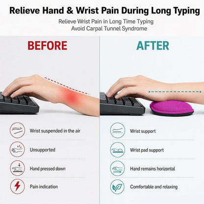 Keyboard Wrist Rest and Mouse Wrist Rest Set - Ergonomic Memory Foam Wrist Cushion - for Wrist Support on Computer, Laptop, Office, Playing Games, Typing Relieves Wrist Pain Rose Red