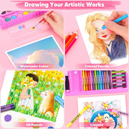 iBayam Art Supplies, 149-Pack Drawing Kit Painting Art Set Kits, Pink Box
