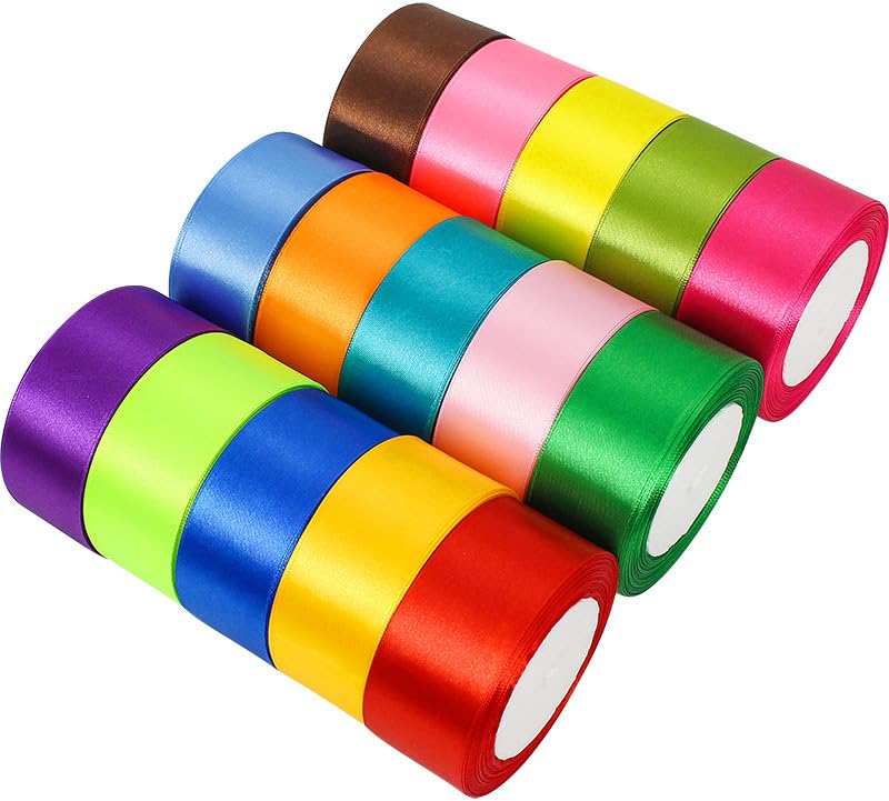 YYCRAFT Peach Solid Satin Ribbon 2 Inch,50 Yards Craft Fabric Ribbon for Gift Wrapping Floral Bouquets Wedding Party Decoration