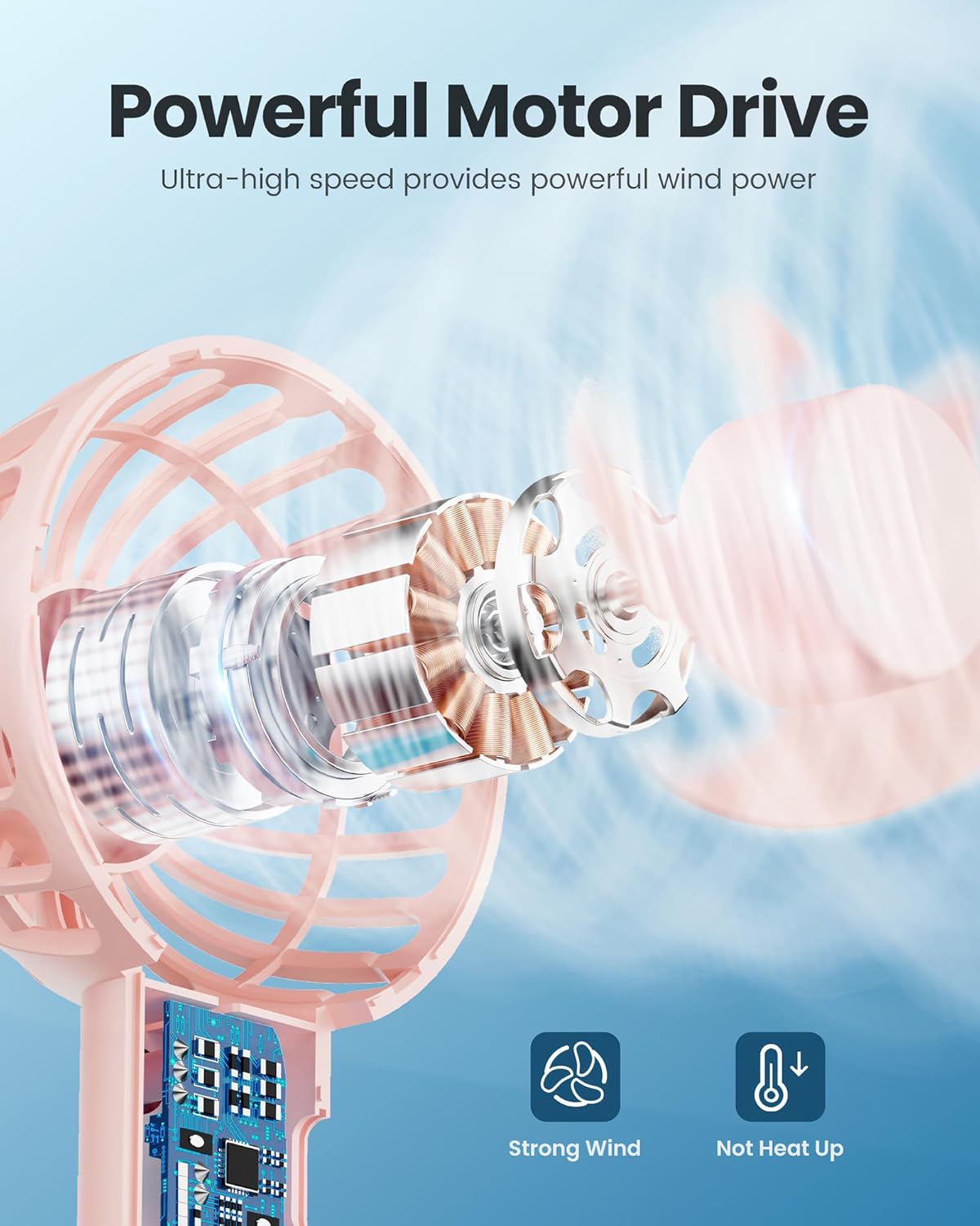 Mini Portable Fan, Small Personal Handheld Fan,Rechargeable