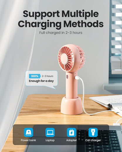 Mini Portable Fan, Small Personal Handheld Fan,Rechargeable