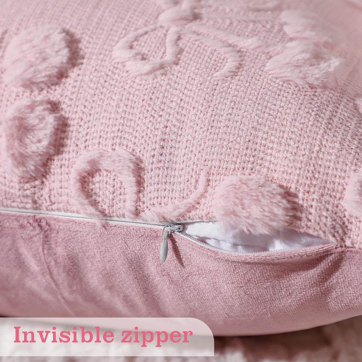 Pink Bow Pillow Covers Set of 2 Cute Cherry Throw Pillow Cover 18 x 18 Coquette Decor Preppy Soft Fluffy Plush Pillowcover Aesthetic Gift for Girls Room Decor Living Room Sofa Couch