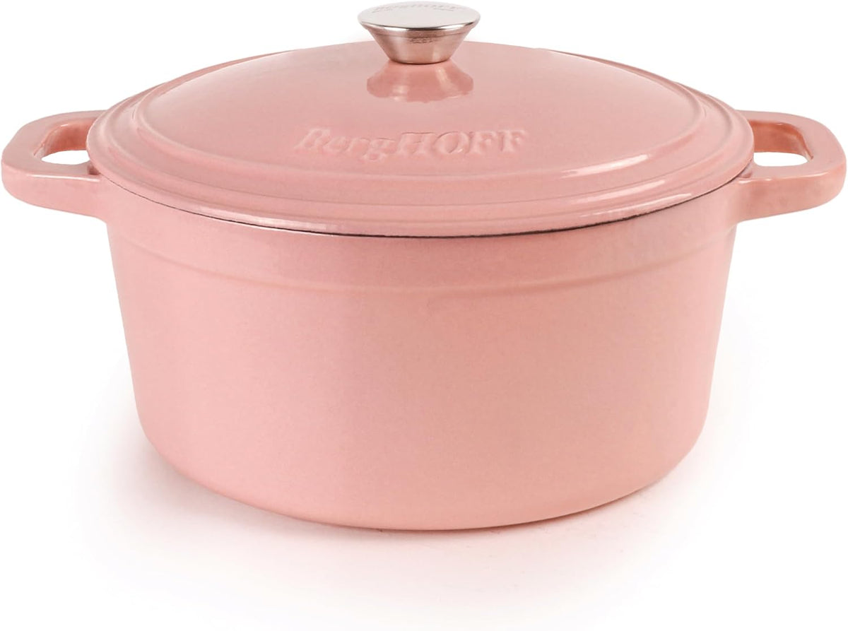 Neo 7qt Round Enameled Cast Iron Dutch Oven, Pink Cooking Pot