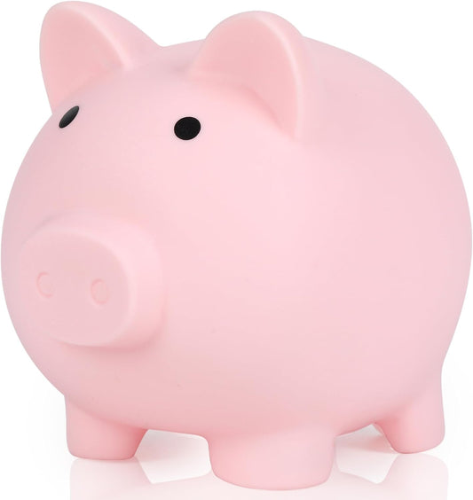 Piggy Bank for Kids, Plastic Coin Bank, Unbreakable Money Banks, Cute Piggy Banks for Kids, First Money Box, Best Birthday Gifts Home Decoration（Pink）