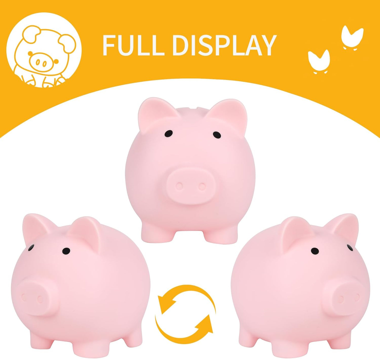 Piggy Bank for Kids, Plastic Coin Bank, Unbreakable Money Banks, Cute Piggy Banks for Kids, First Money Box, Best Birthday Gifts Home Decoration（Pink）
