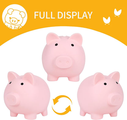 Piggy Bank for Kids, Plastic Coin Bank, Unbreakable Money Banks, Cute Piggy Banks for Kids, First Money Box, Best Birthday Gifts Home Decoration（Pink）