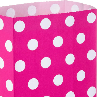 Pink Party Favor and Wrapped Treat Bags, Assorted Designs (30 Ct., 10 Each of Chevron, White Dots, Solid) for Valentines Day, Baby Showers, Bridal Showers, Birthdays, Care Packages, May Day