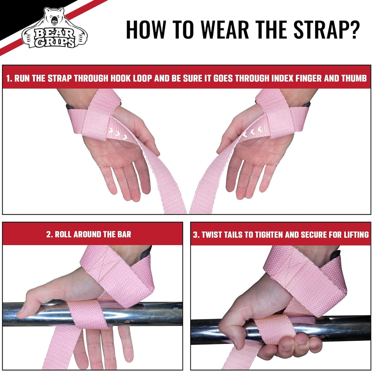 Lifting Straps - Gym & Weightlifting Straps for Men & Women, Deadlift Support, 2 Pairs