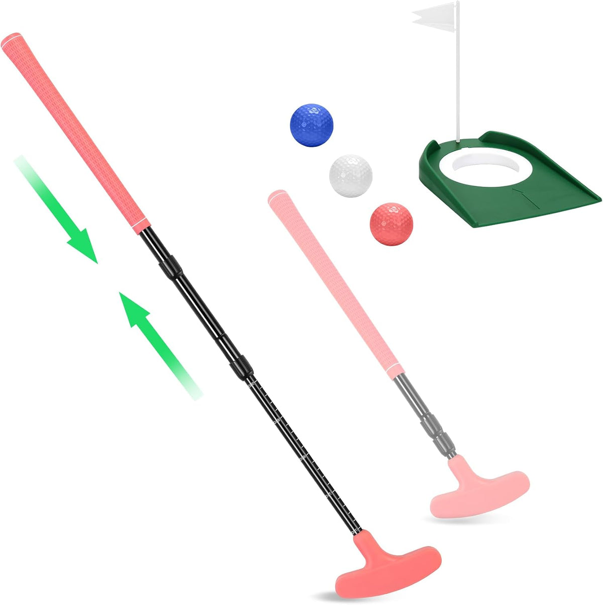 Golf Putter, Golf Putters for Men & Women, Mini Putter, Club Golf Set, Bucket Golf Game, Two-Way Putters Includes Ball, Cup with Flag
