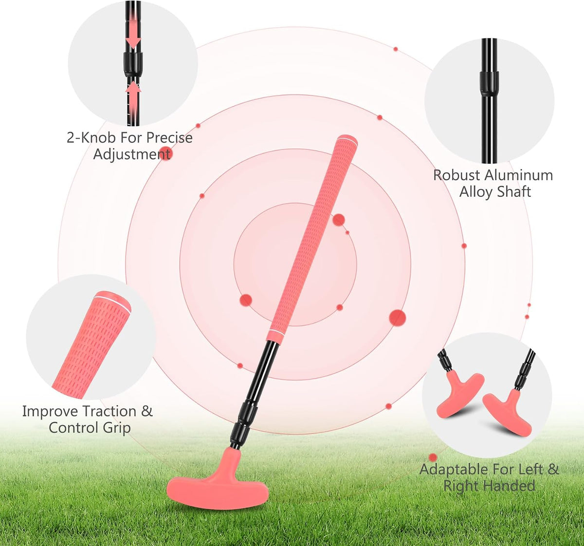 Golf Putter, Golf Putters for Men & Women, Mini Putter, Club Golf Set, Bucket Golf Game, Two-Way Putters Includes Ball, Cup with Flag