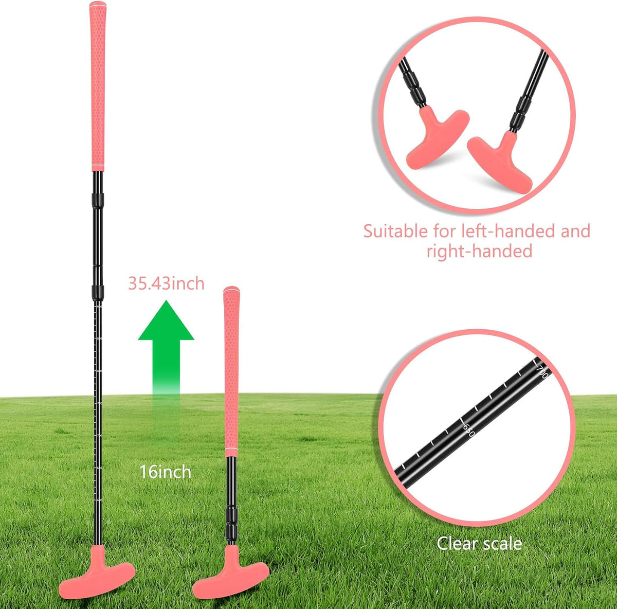 Golf Putter, Golf Putters for Men & Women, Mini Putter, Club Golf Set, Bucket Golf Game, Two-Way Putters Includes Ball, Cup with Flag