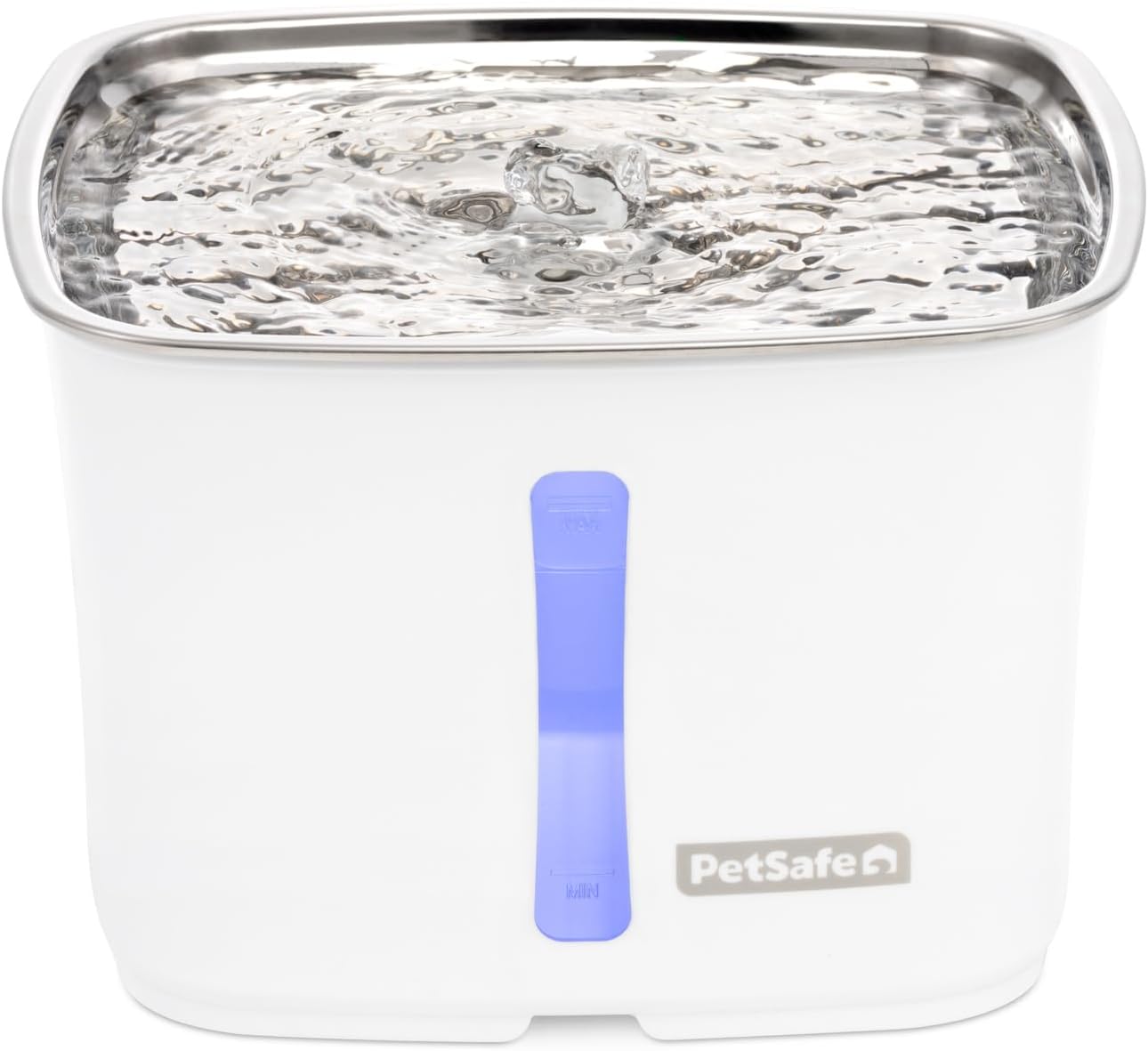 PetSafe Viva Cat Water Fountain (64oz/1.8L) Indoor Water Dispenser for Cats and Small Dogs, Stainless-Steel Bowl with Whisper Quiet Pump, Dishwasher Safe, Easy to Clean, Water Filters Included