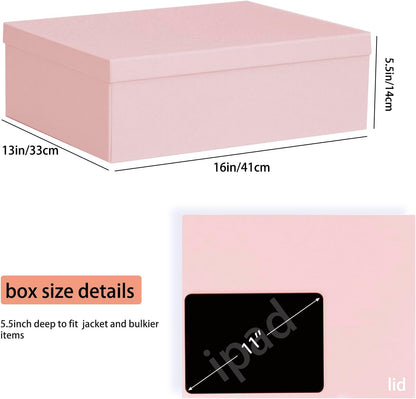 Extra Large Gift Box 16.5x13x5.5 inches,Pink Gift Boxes with Lids for Presents,Perfect for Birthday,Valentine's Day,Christmas,Anniversaries,Contains Card,Ribbon,Shredded Paper Filler.