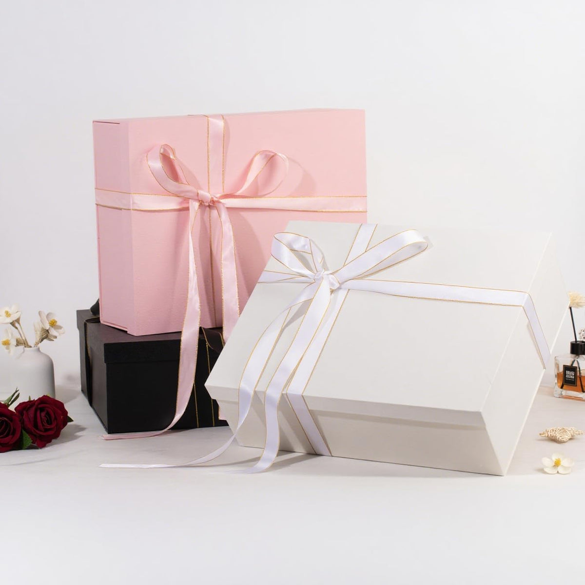 Extra Large Gift Box 16.5x13x5.5 inches,Pink Gift Boxes with Lids for Presents,Perfect for Birthday,Valentine's Day,Christmas,Anniversaries,Contains Card,Ribbon,Shredded Paper Filler.