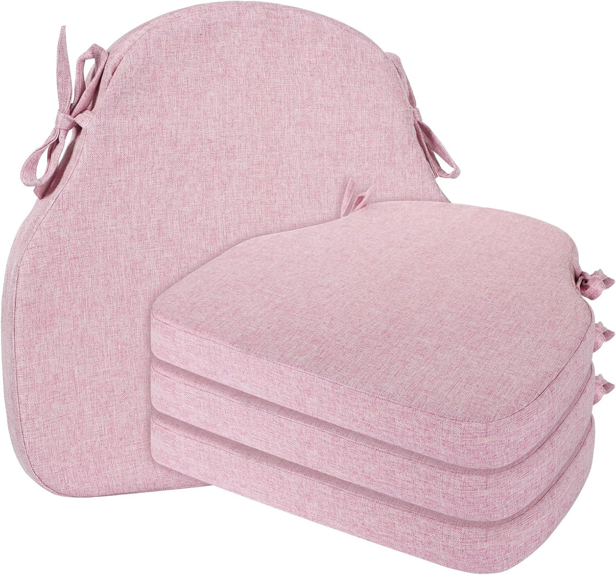 Dusty Pink Winsor Chair Cushions Seat Pads with Ties Set of 4