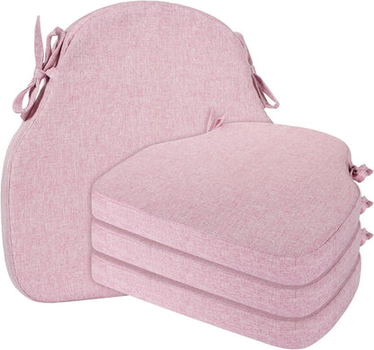 Dusty Pink Winsor Chair Cushions Seat Pads with Ties Set of 4
