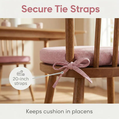 Dusty Pink Winsor Chair Cushions Seat Pads with Ties Set of 4