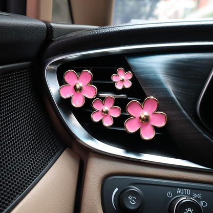 ORIESSE Pink Car Accessories,Flower Car Air Freshener Vent Clips