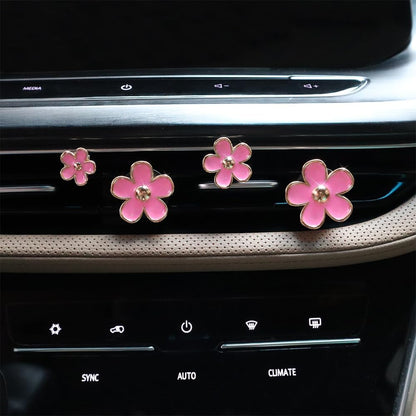 ORIESSE Pink Car Accessories,Flower Car Air Freshener Vent Clips