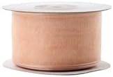 Plain Sheer Organza Ribbon, 1-1/2-inch, 25-Yard, Light Peach