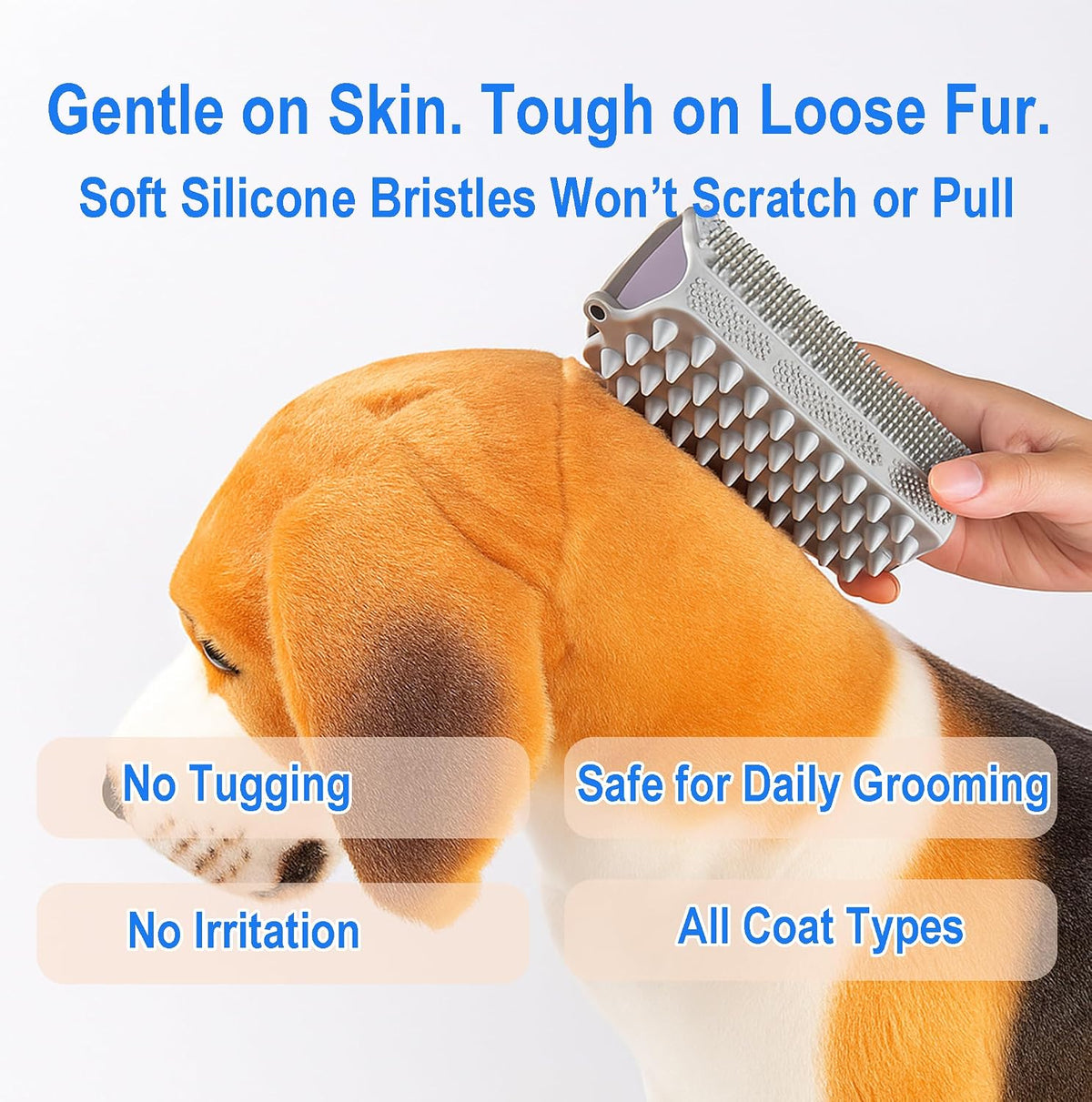 Triangular Wrap-Around Pet Grooming & Bath Brush for Dogs & Cats – 3-in-1 Silicone Dog Bath Brush with Deshedding Bristles, Massage Cones & Deep Cleaning Nubs, Soft Flexible Self-Cleaning Design,Pink