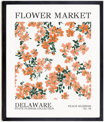 8X10 Unframed Delaware Peach Blossom State Flower Market Art Print Poster Home Office Wall Decor FM8